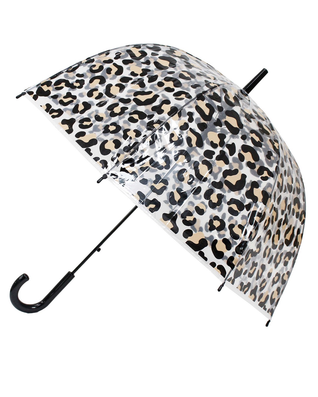 Clear umbrella with leopard spots