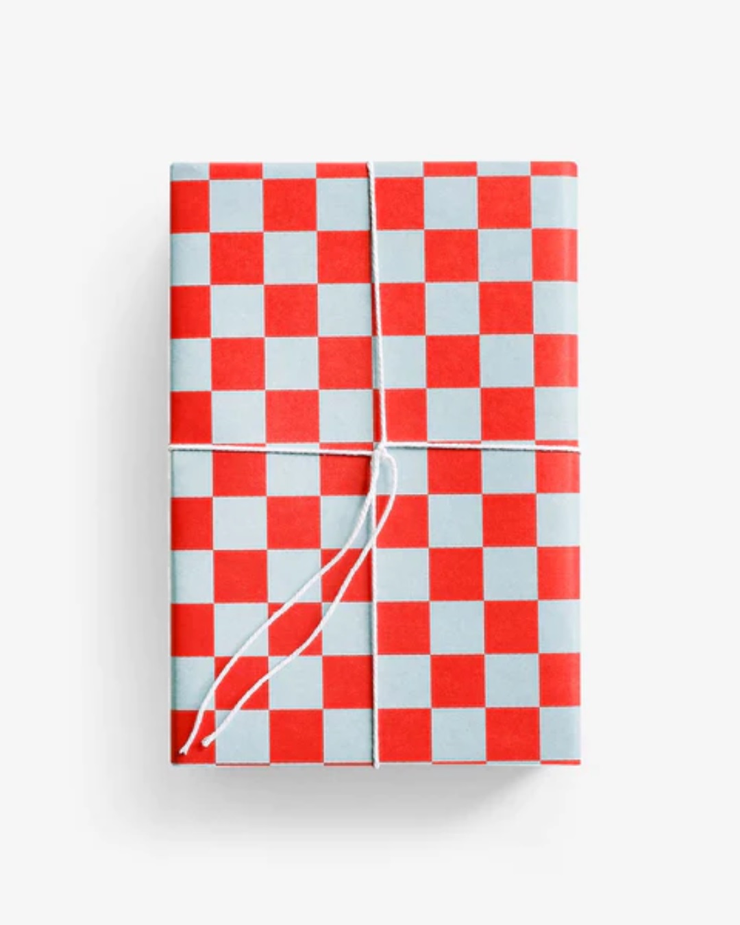 Red and blue checked wrapping paper