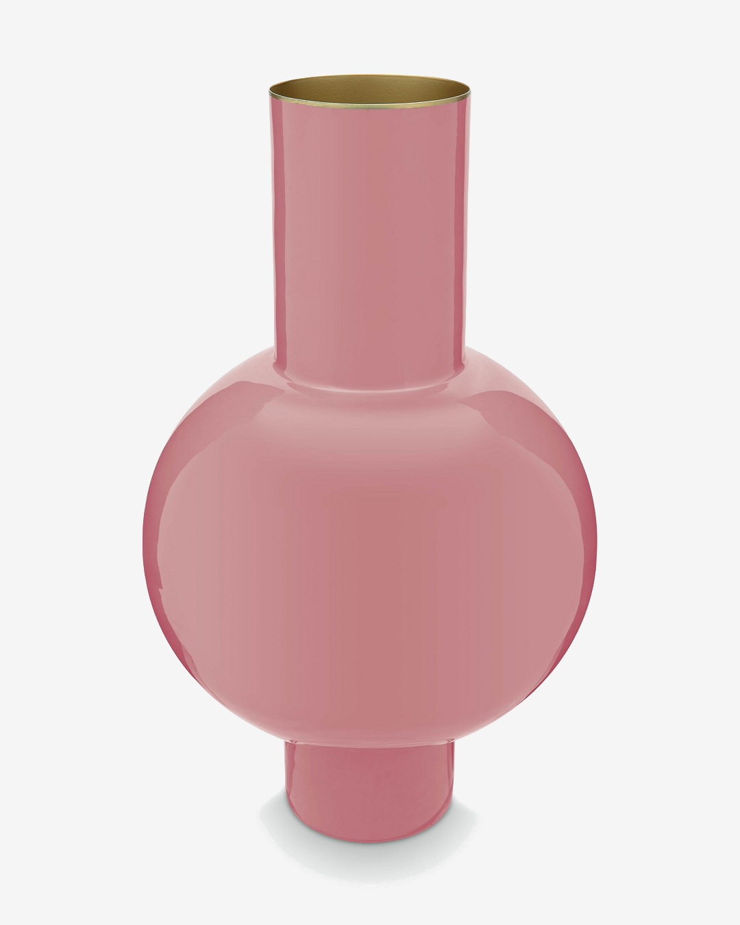 Pink metal bulb vase
