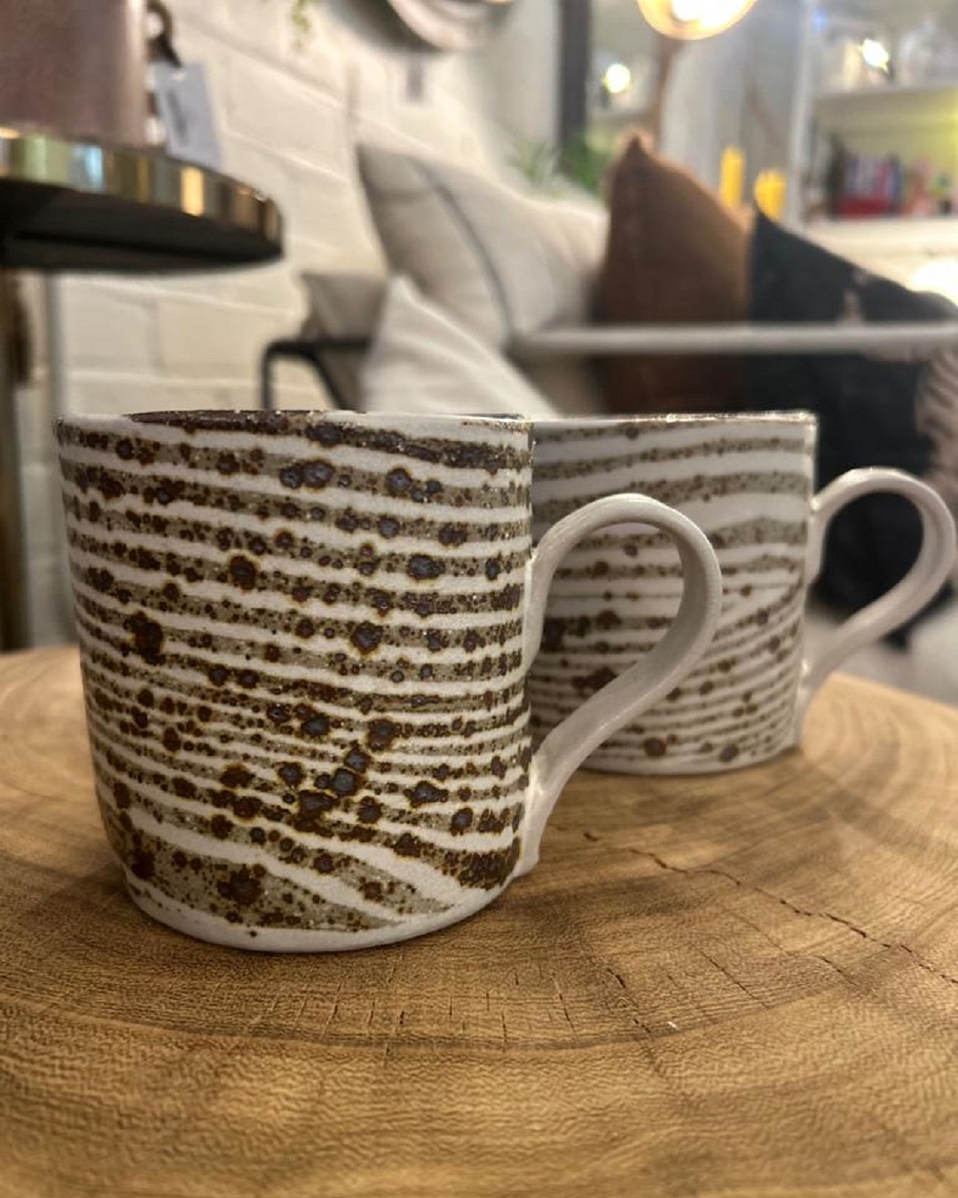 Black stripe ceramic large mugs