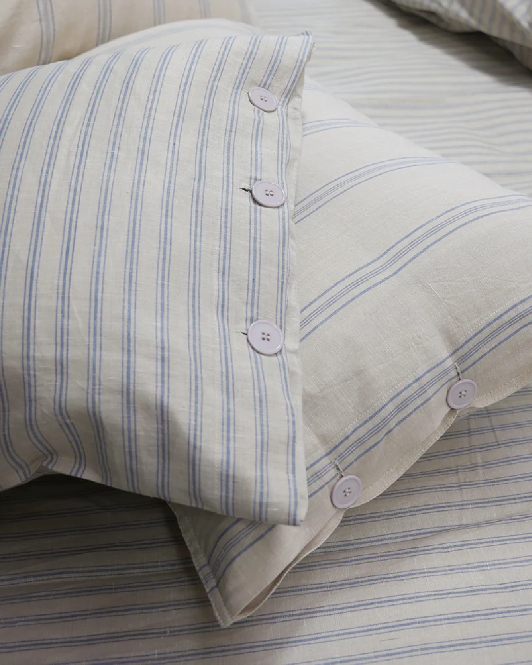 Striped blue and white pillows