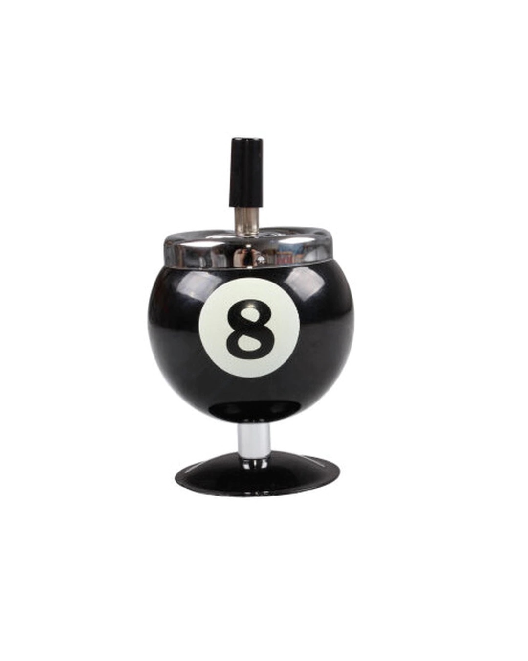 Number eight pool ball inspired ashtray