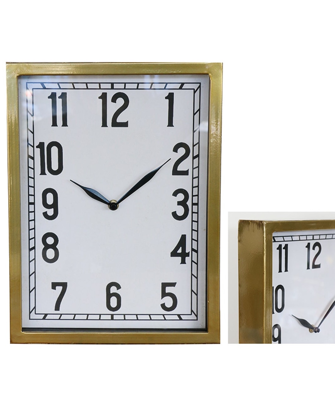 Old gold rectangular clock