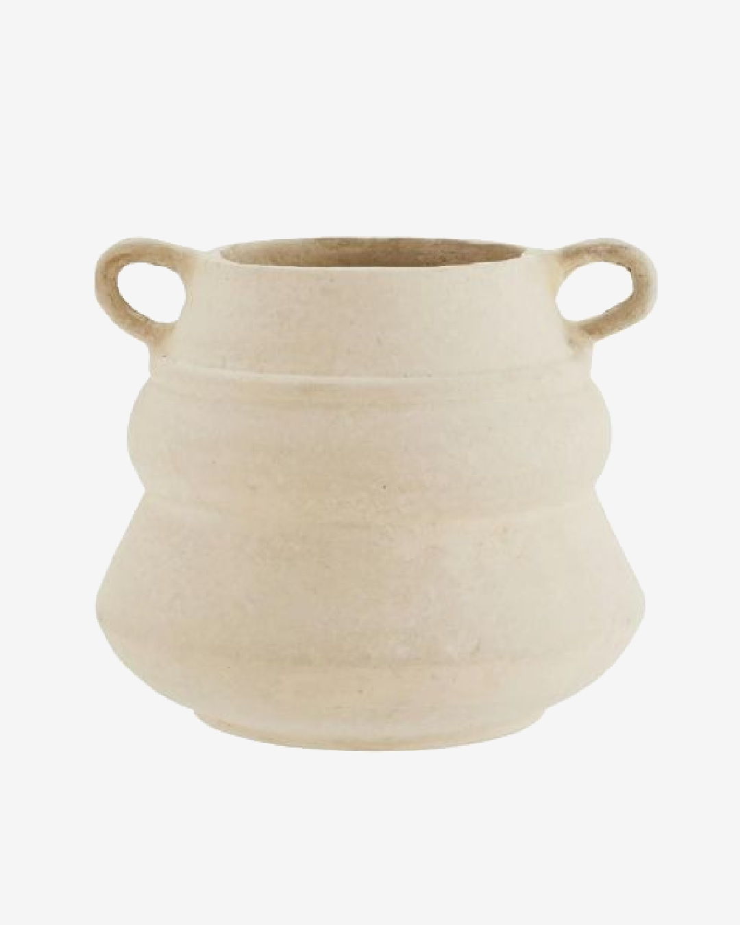 Flower pot white cream with handles
