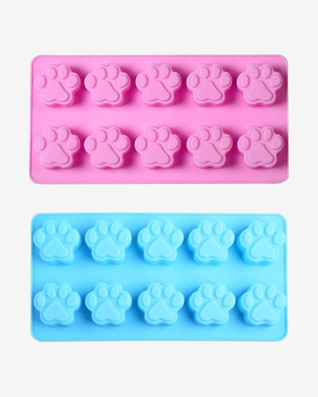 Pink and blue paw moulds