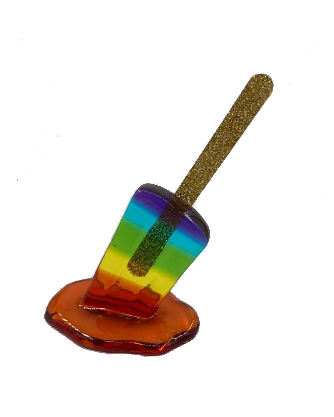 Rainbow melting popsicle