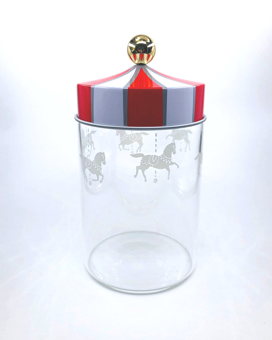 Red and white stripe jar medium