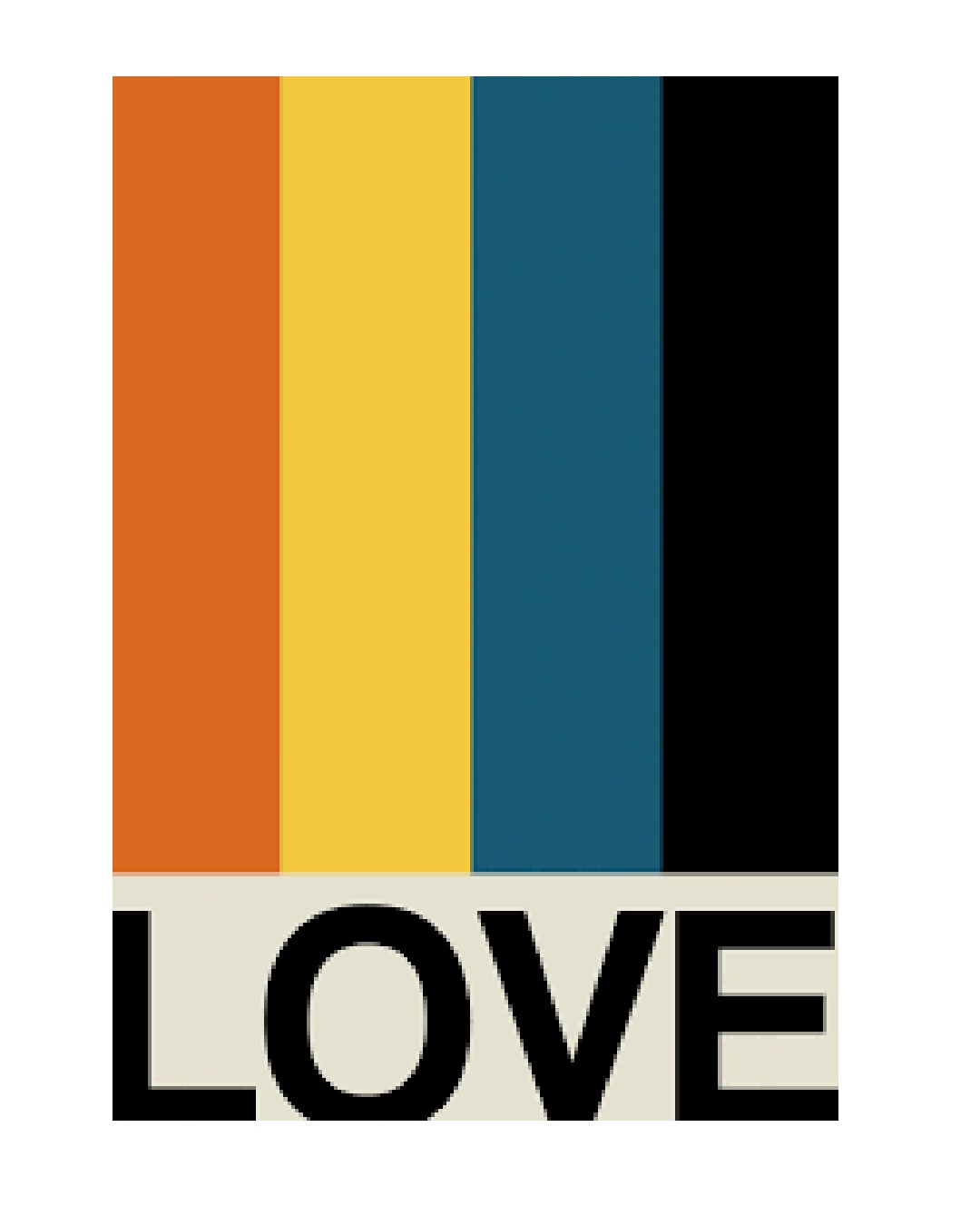Stripe card with the word Love