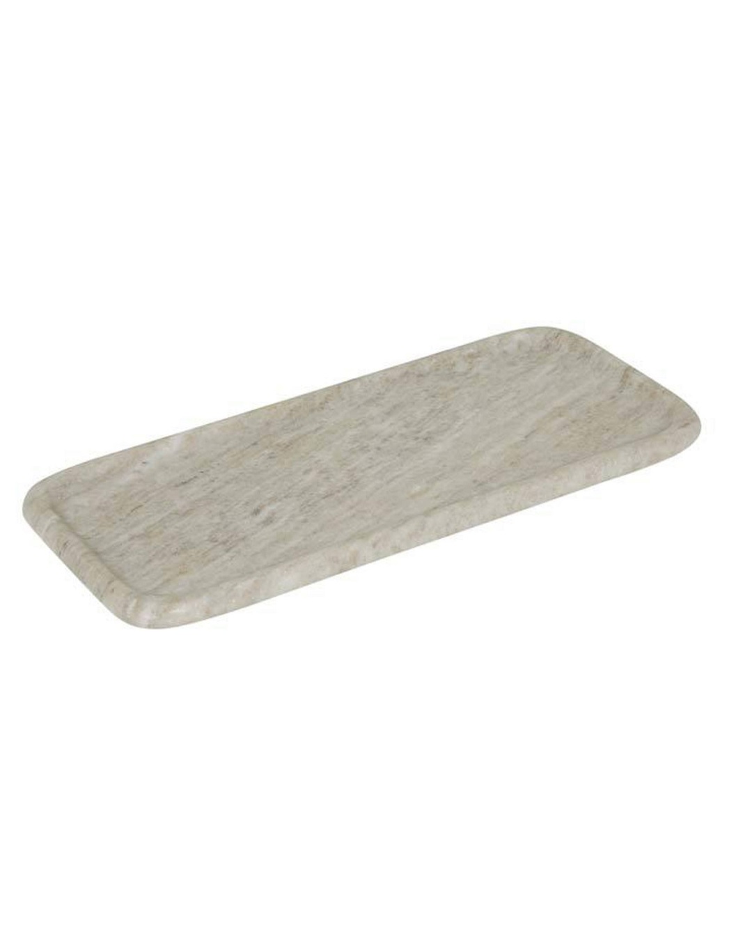Ridge rectangle small marble plate beige