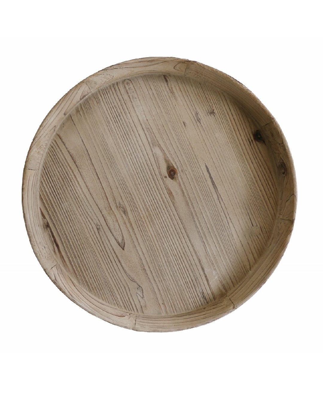 Rustic wooden round tray
