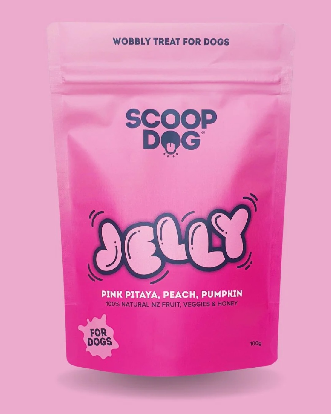 Pink pitaya jelly for dogs bag