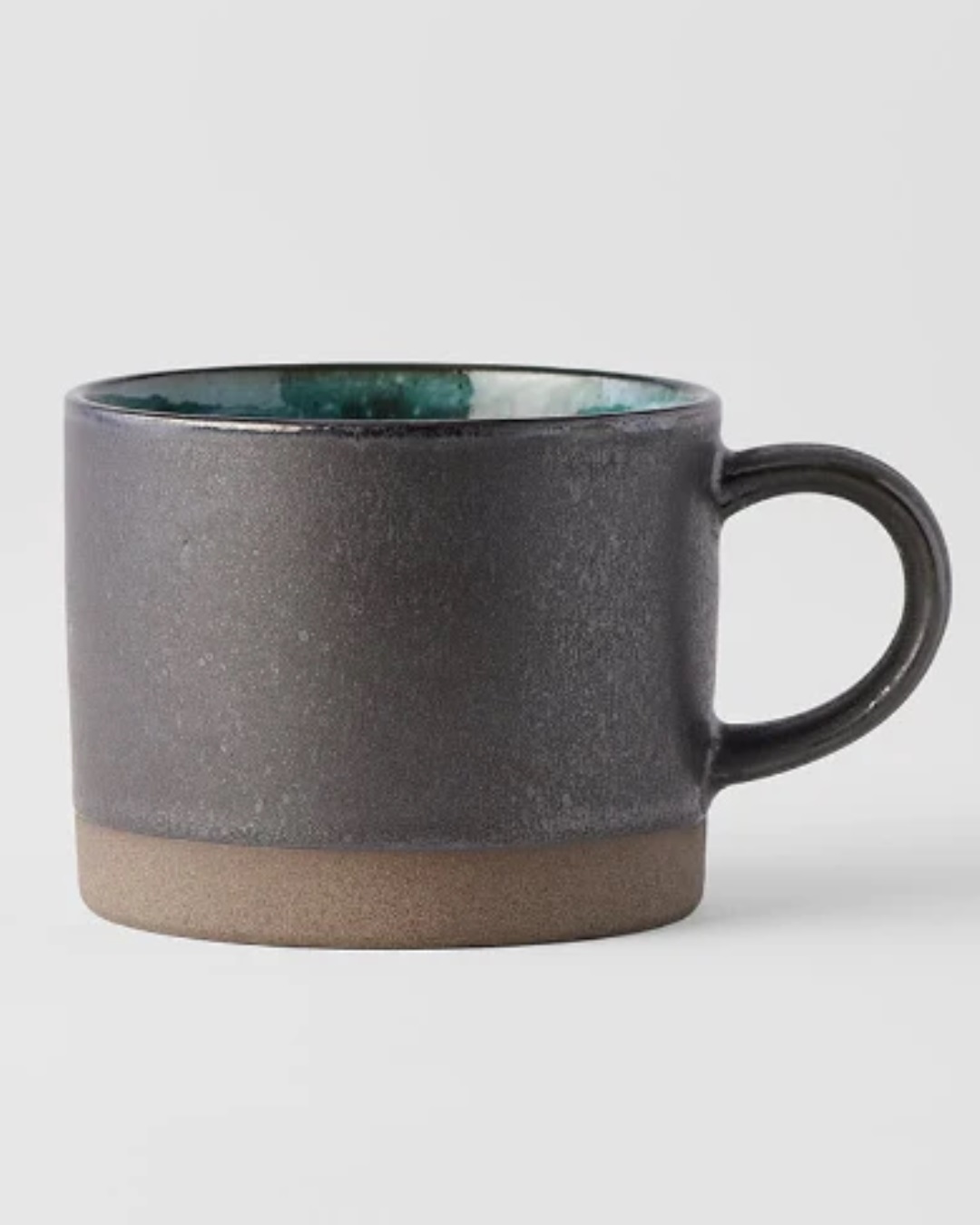 Sea green and black coffee mug