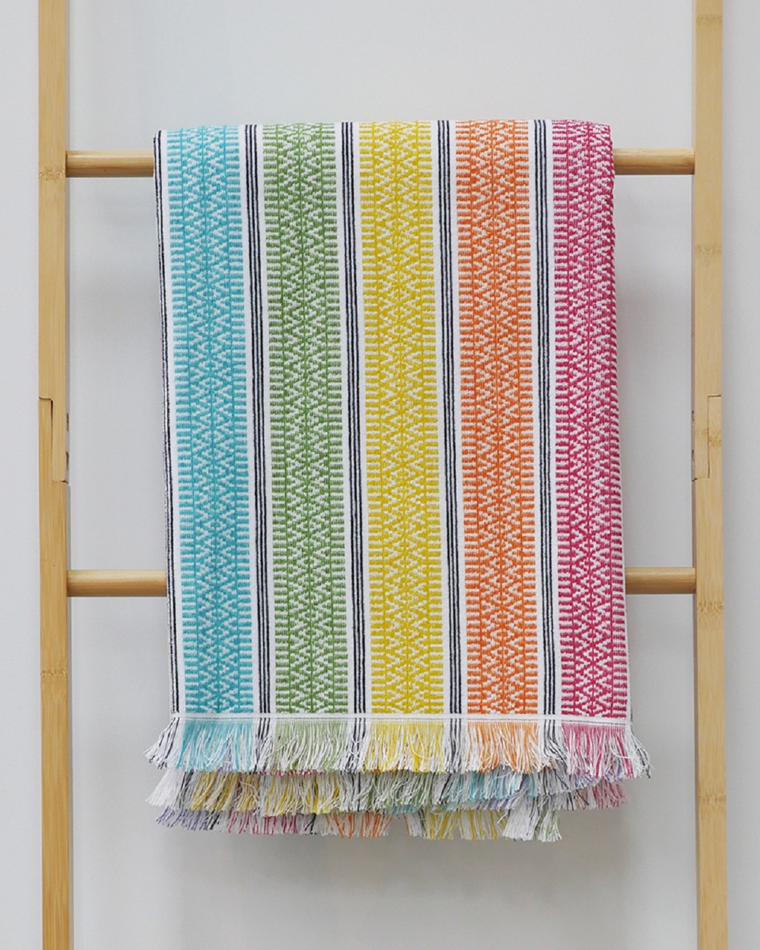 Striped coloured beach towel