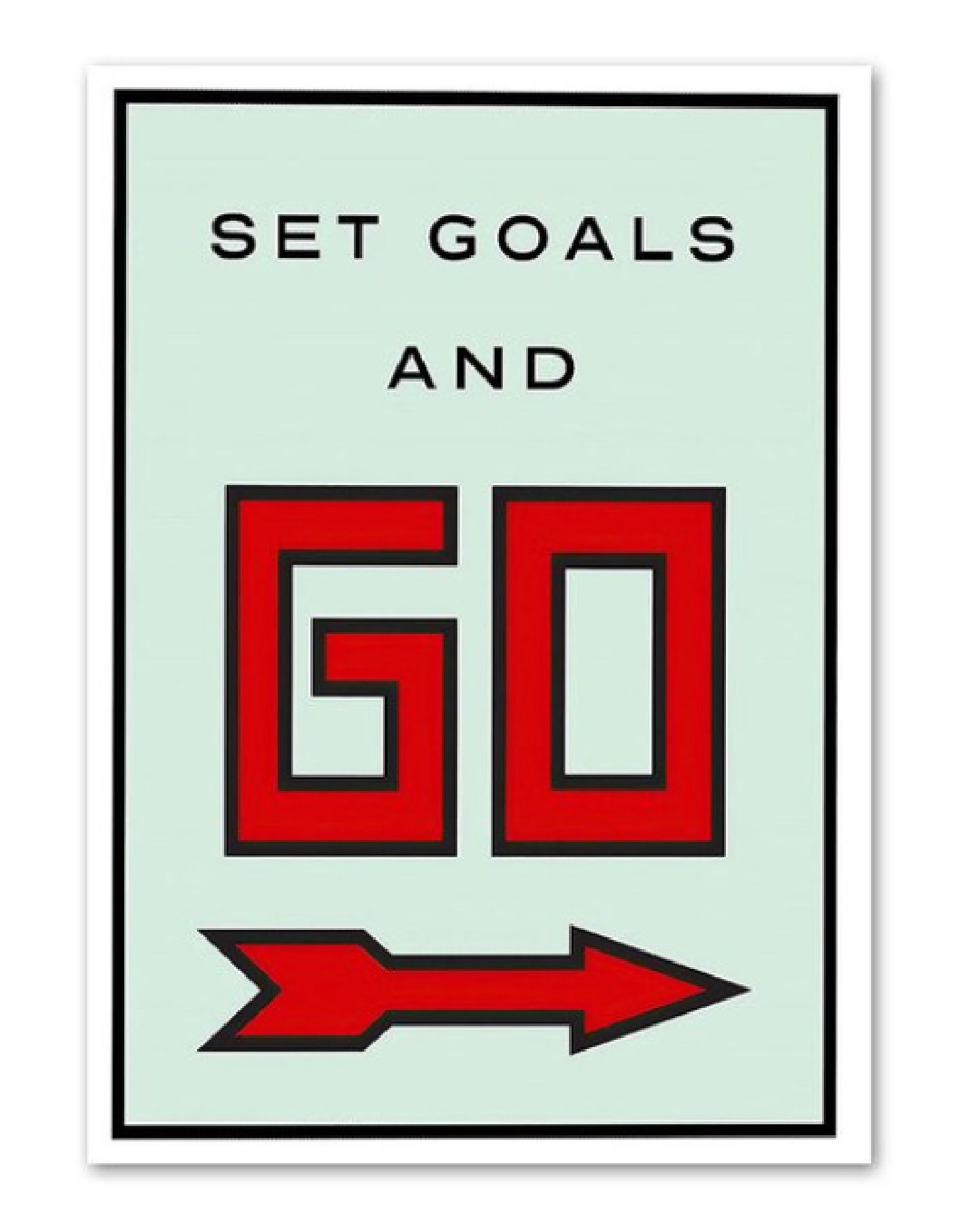 Set goals and go monopoly canvas print
