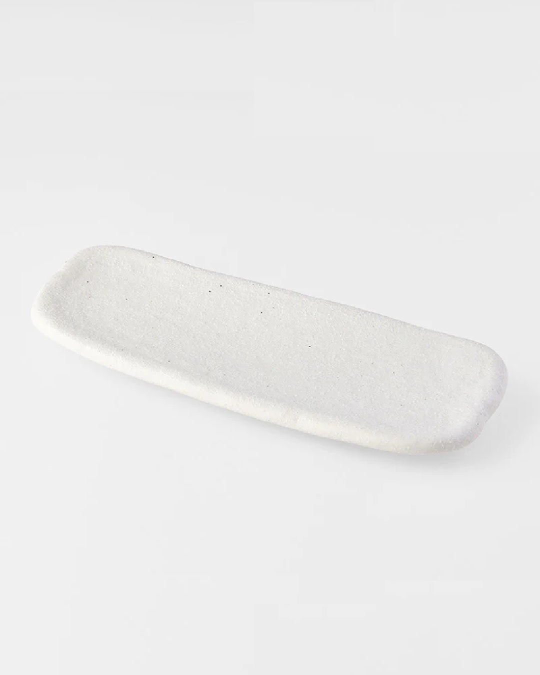 Shell white long rectangle slab or sushi plate