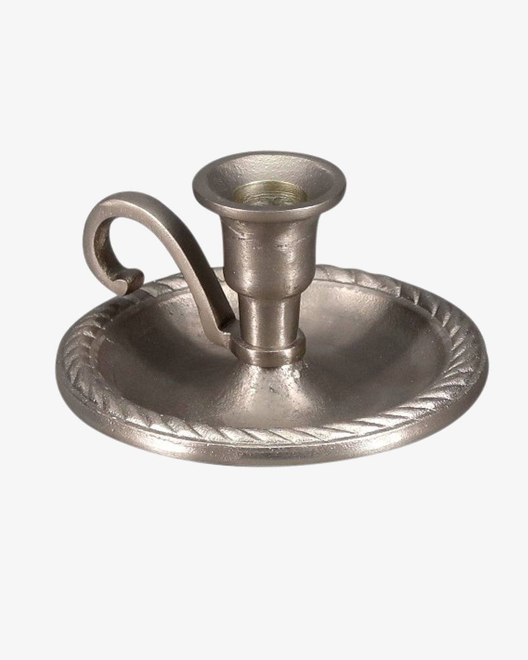 Silver candle holder with handle