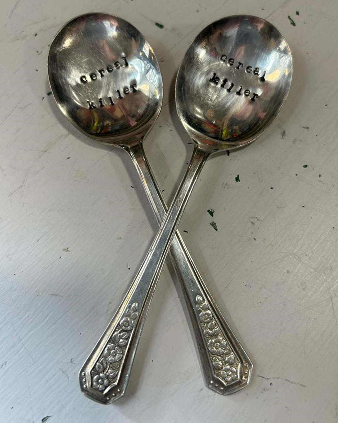 Vintage Silver Spoons Hand Stamped with Funny Quotes