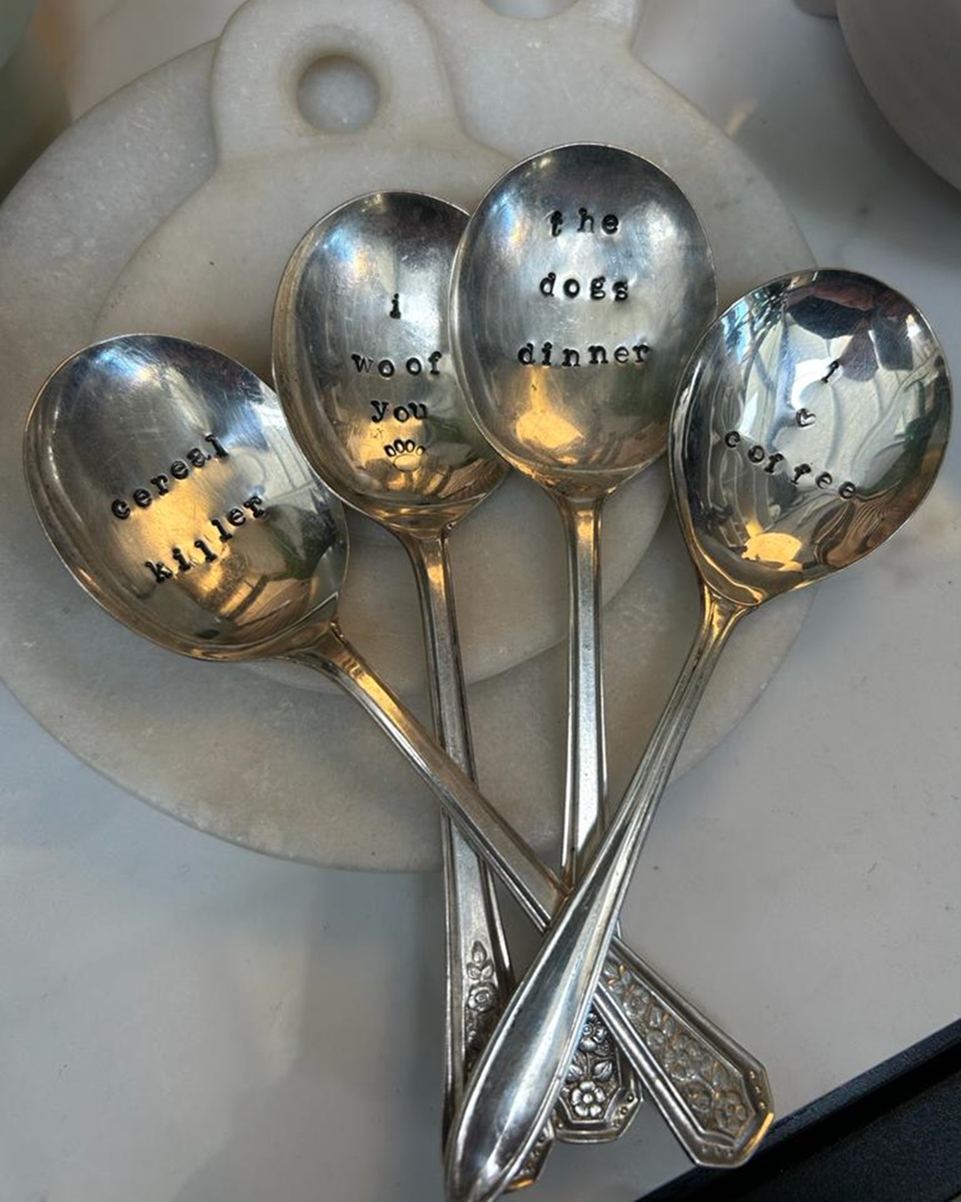 Silver stamped spoons