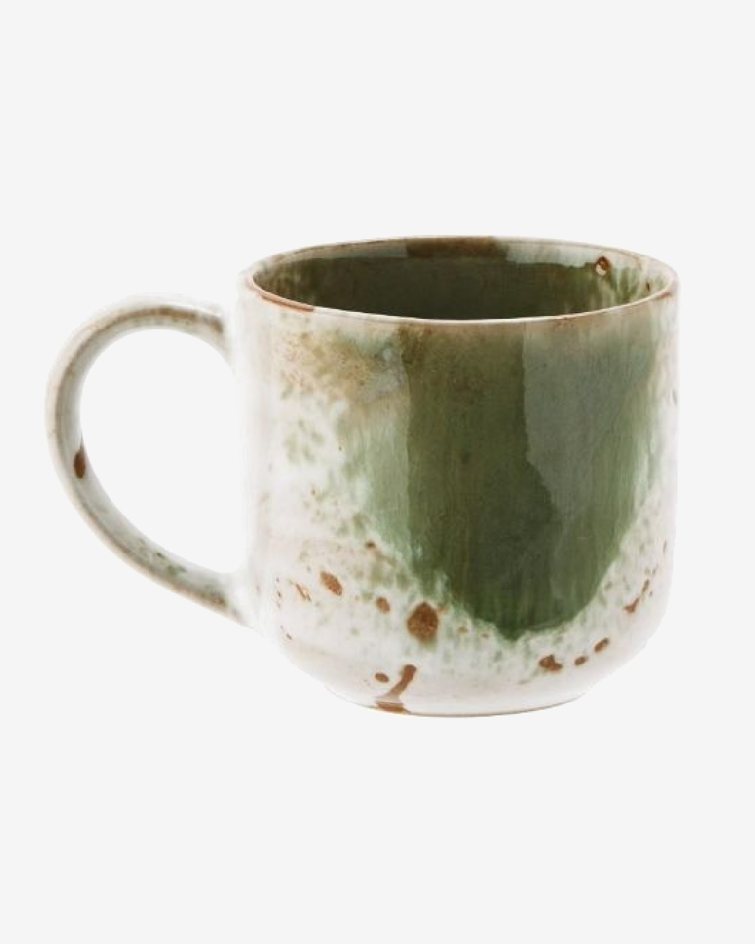 Stoneware mug white and green