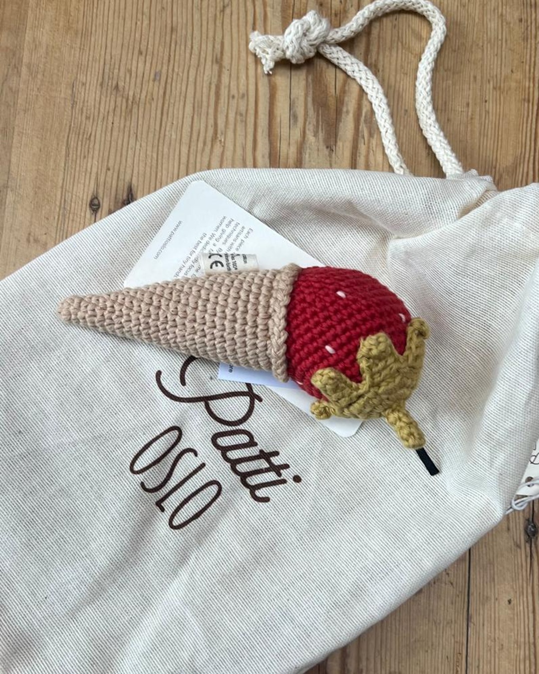 Patti Oslo Strawberry Rattle with Bell Crochet