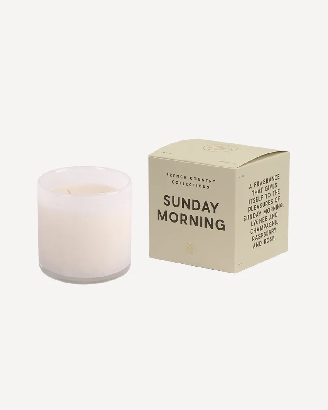 White glass candle and box