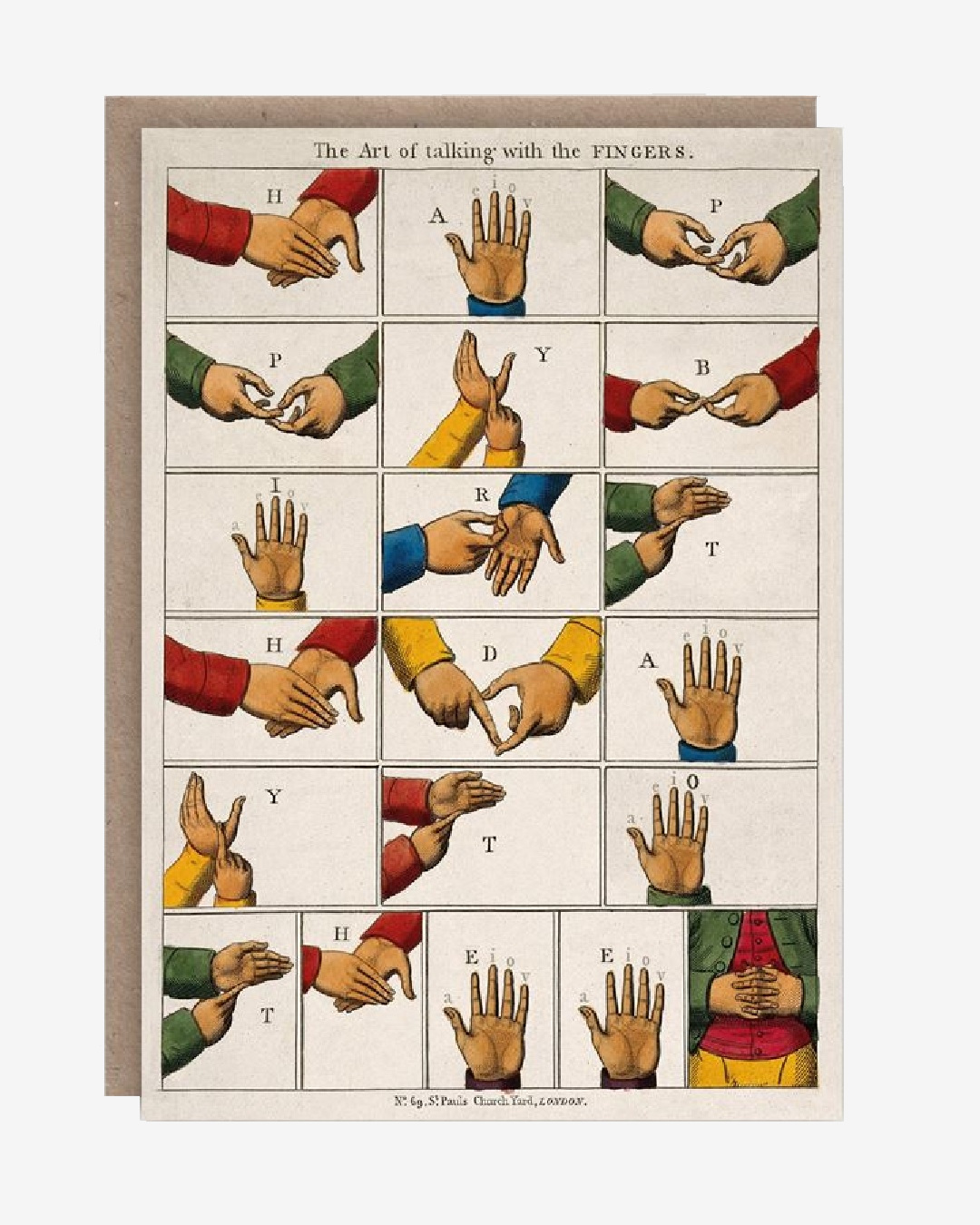 Talking fingers on card