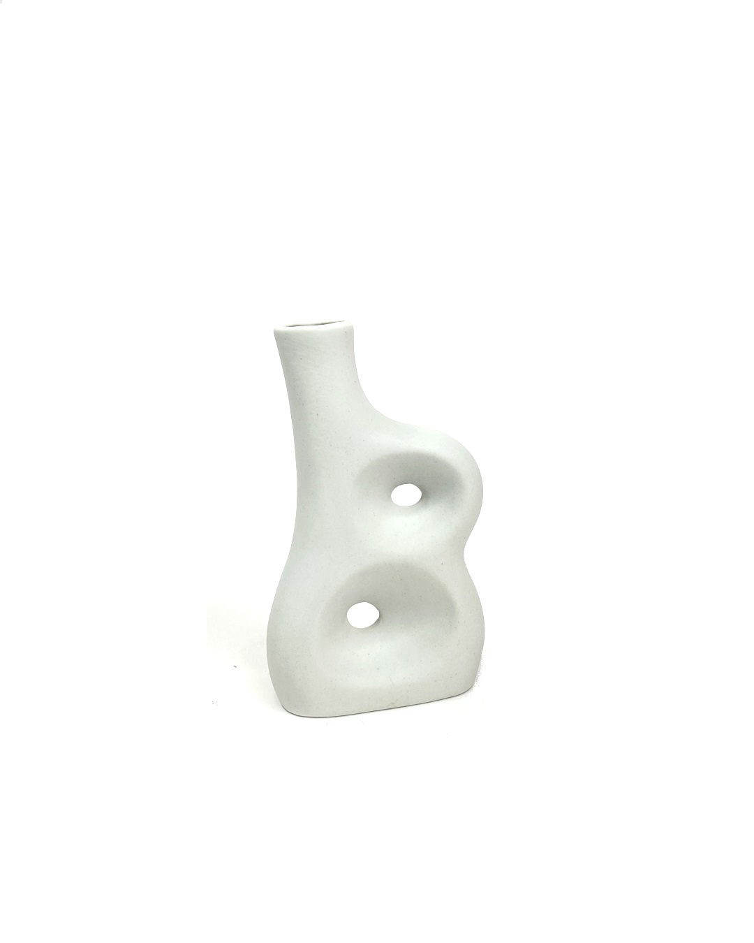 Ceramic vase tall with two holes