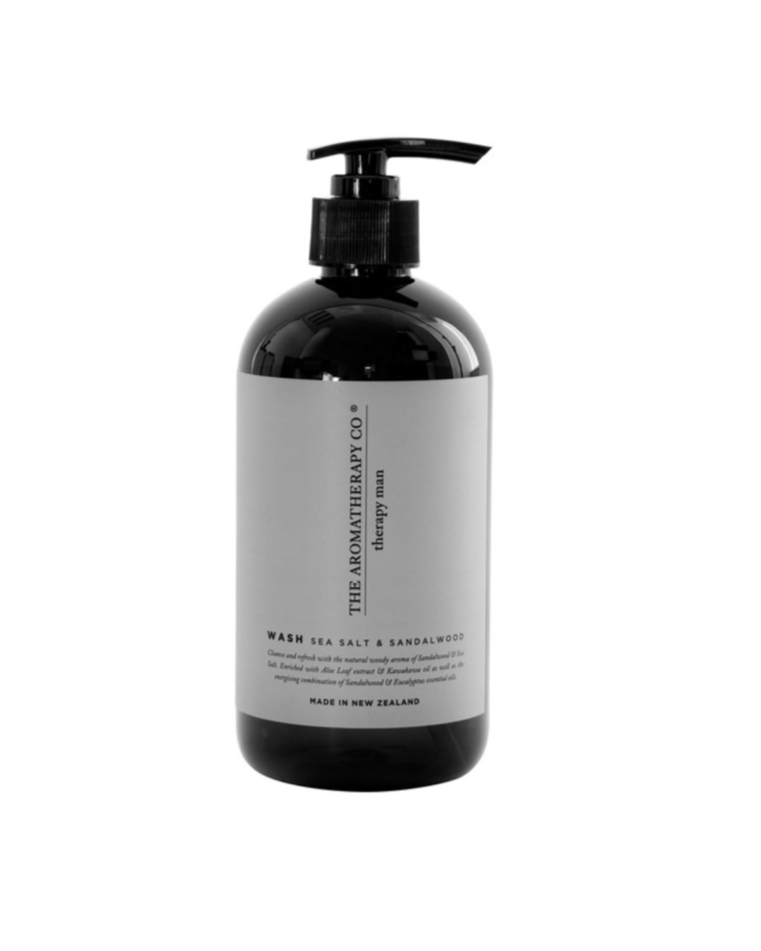 Therapy man hand and body wash in sandalwood and sea salt