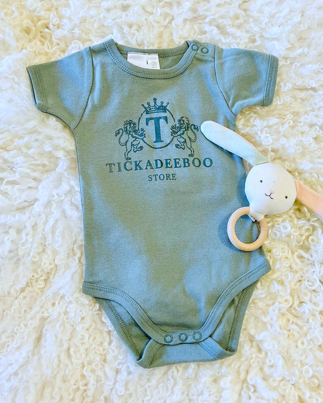 Tickadeeboo onesie sage