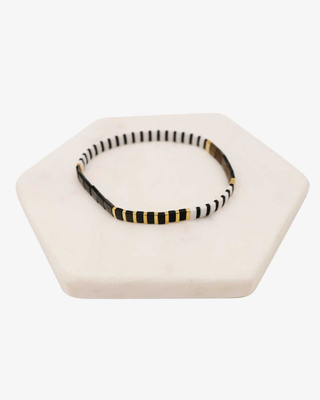 Black white and gold bracelet