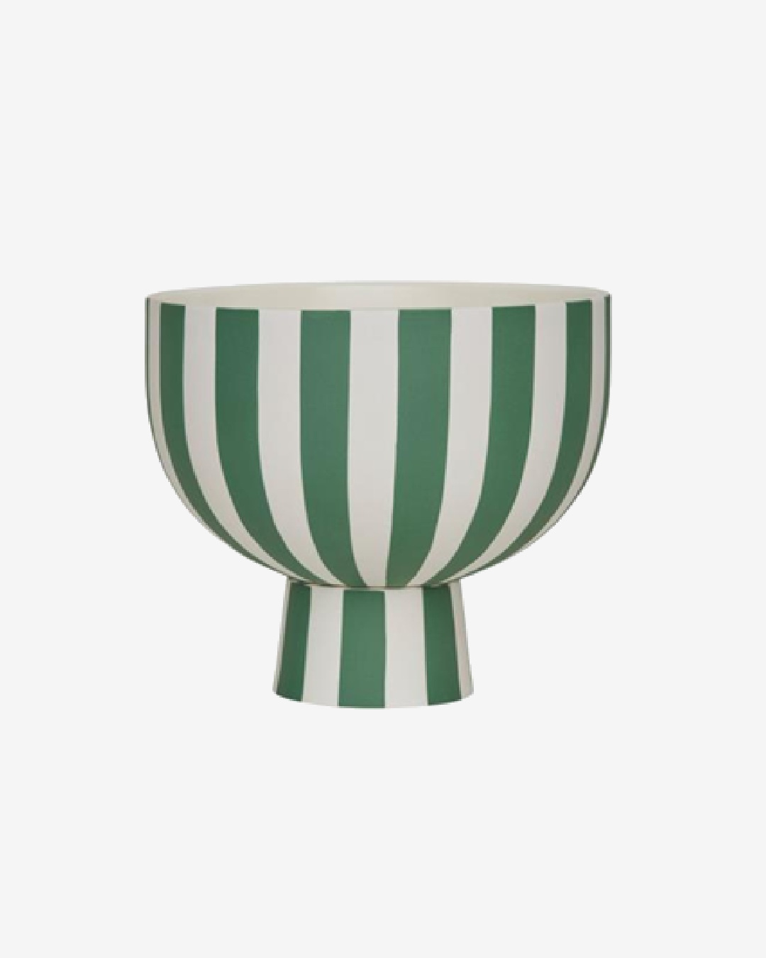 Toppu Bowl Striped Green Stoneware