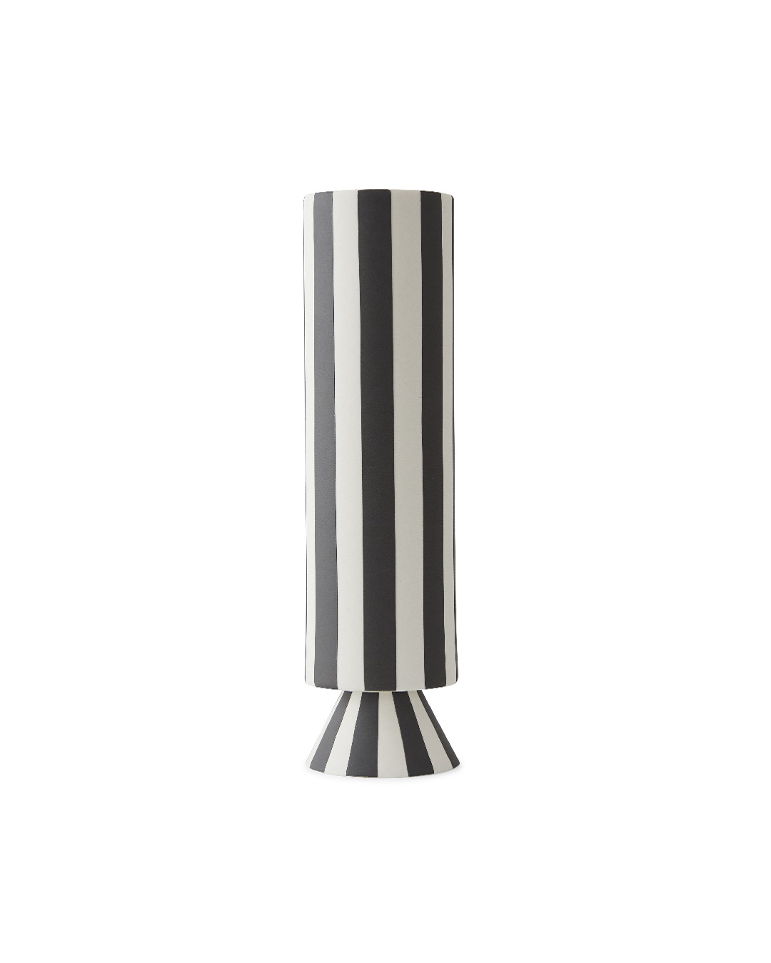 Toppu vase black and white stripe