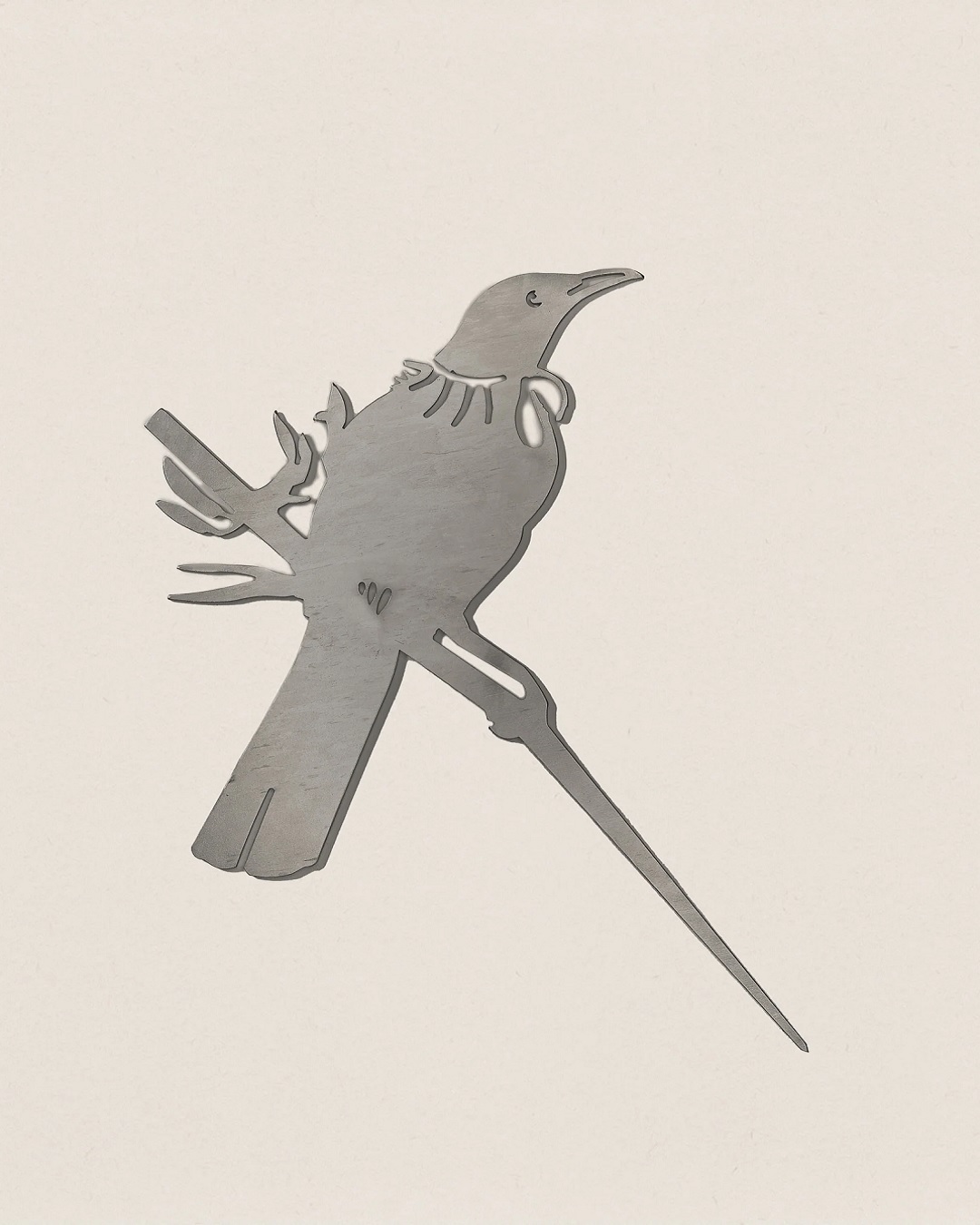Metal tui shaped bird