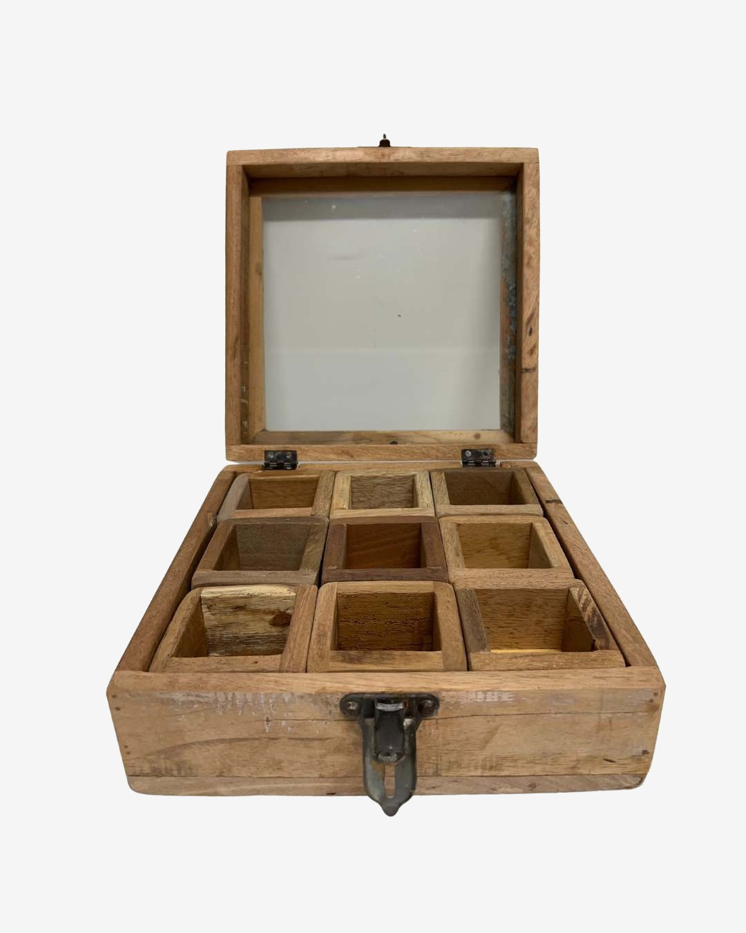 Wood and glass spice box