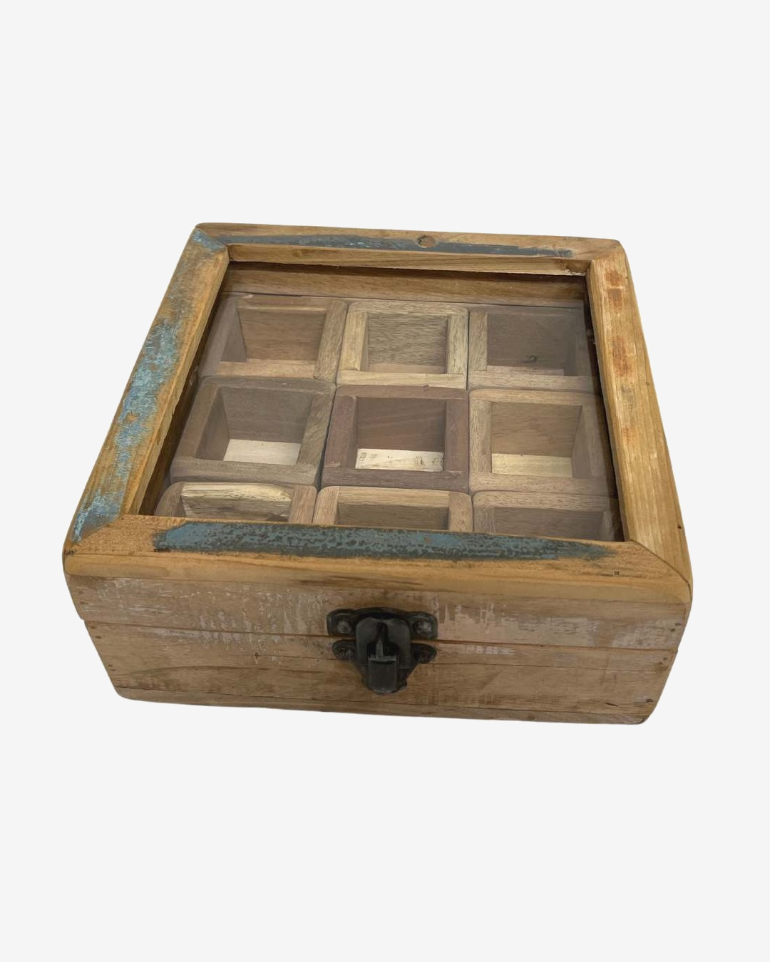 Wood and glass spice box