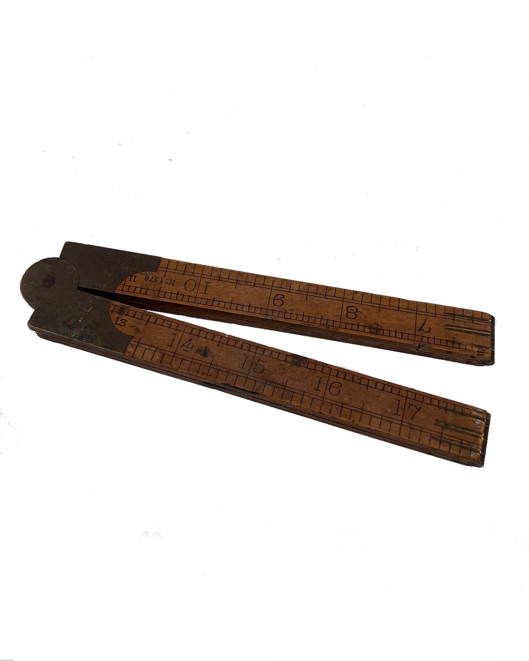 Old vintage wooden ruler
