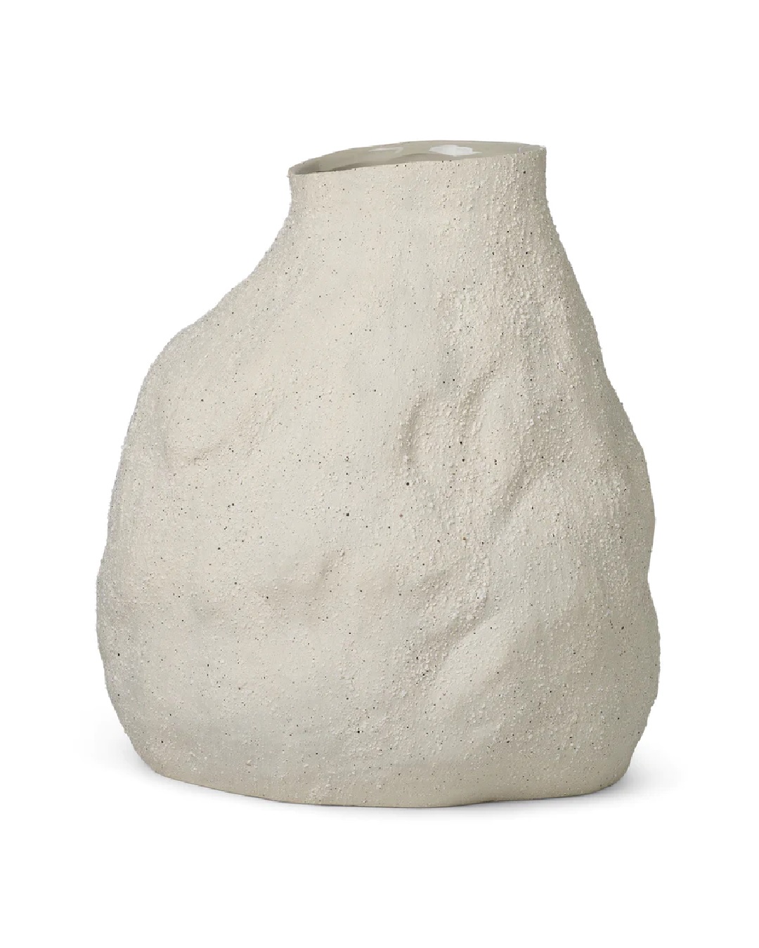 Vulca vase off white stone large