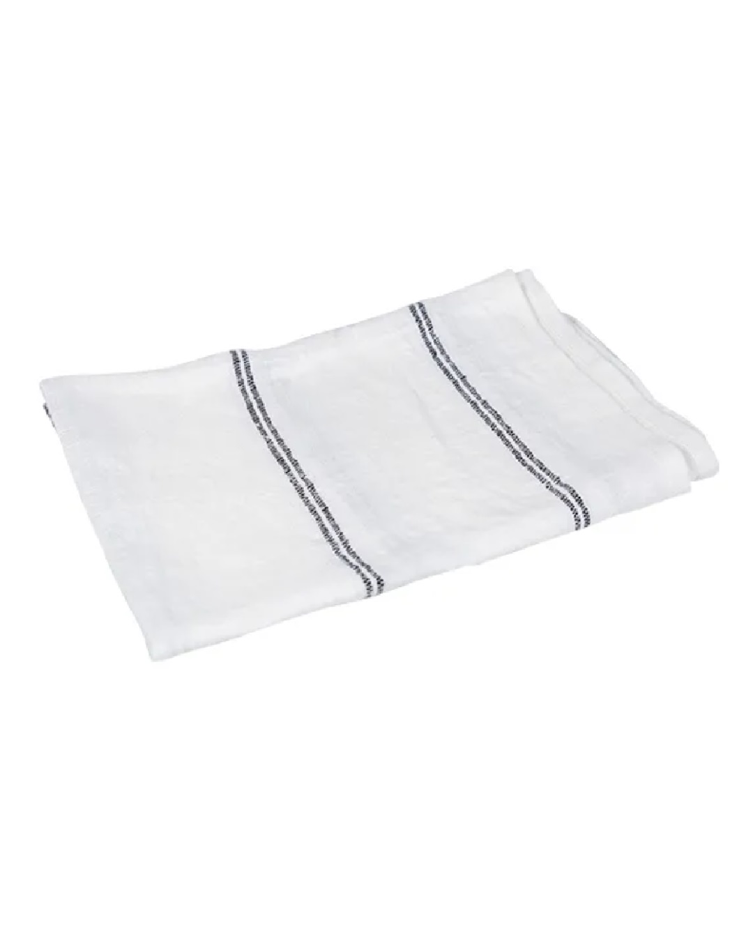 Woven stripe tea towel off white and black