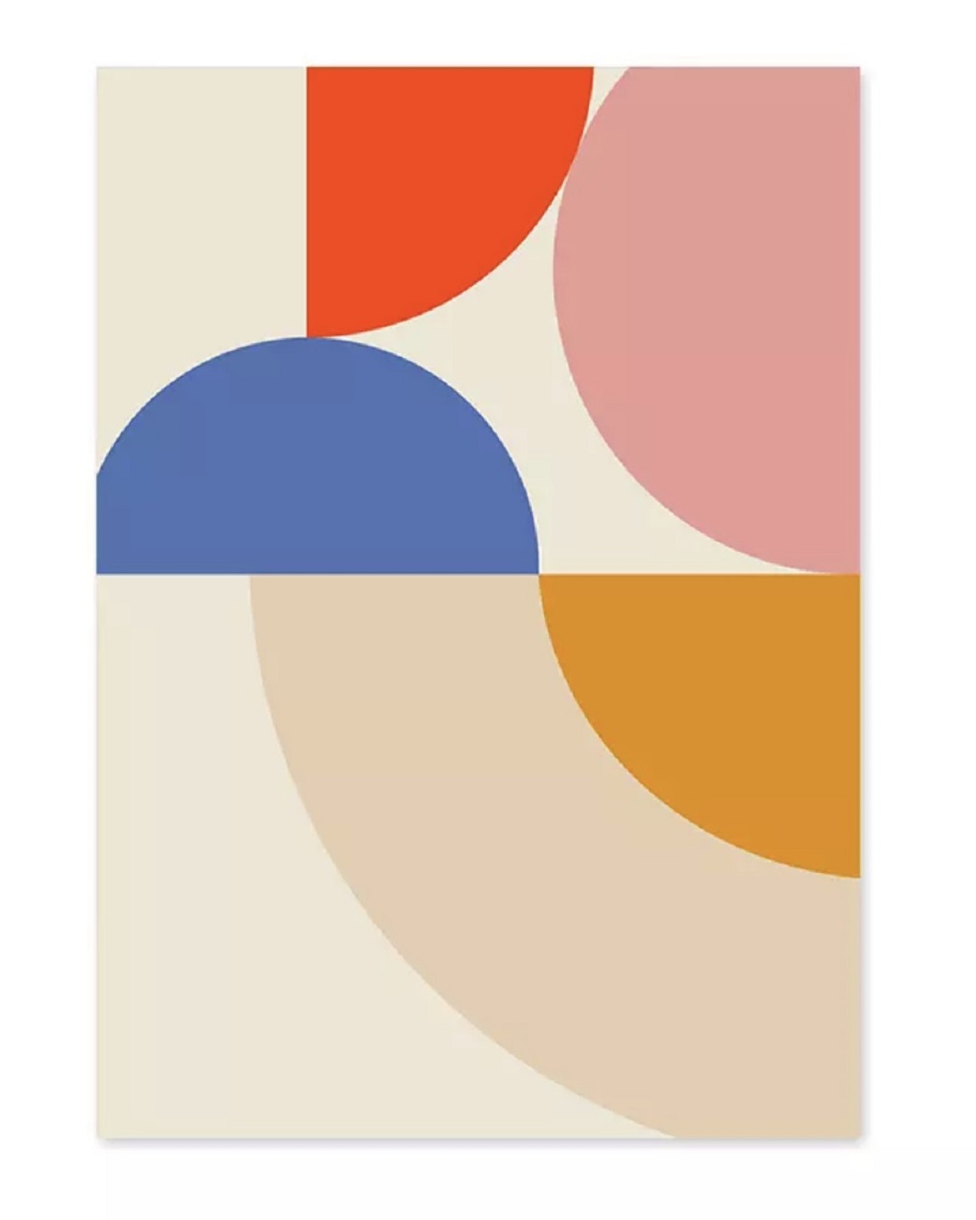 Abstract curved block print