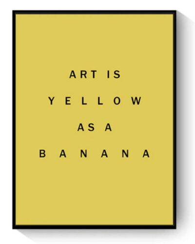 Art is yellow as a banana print