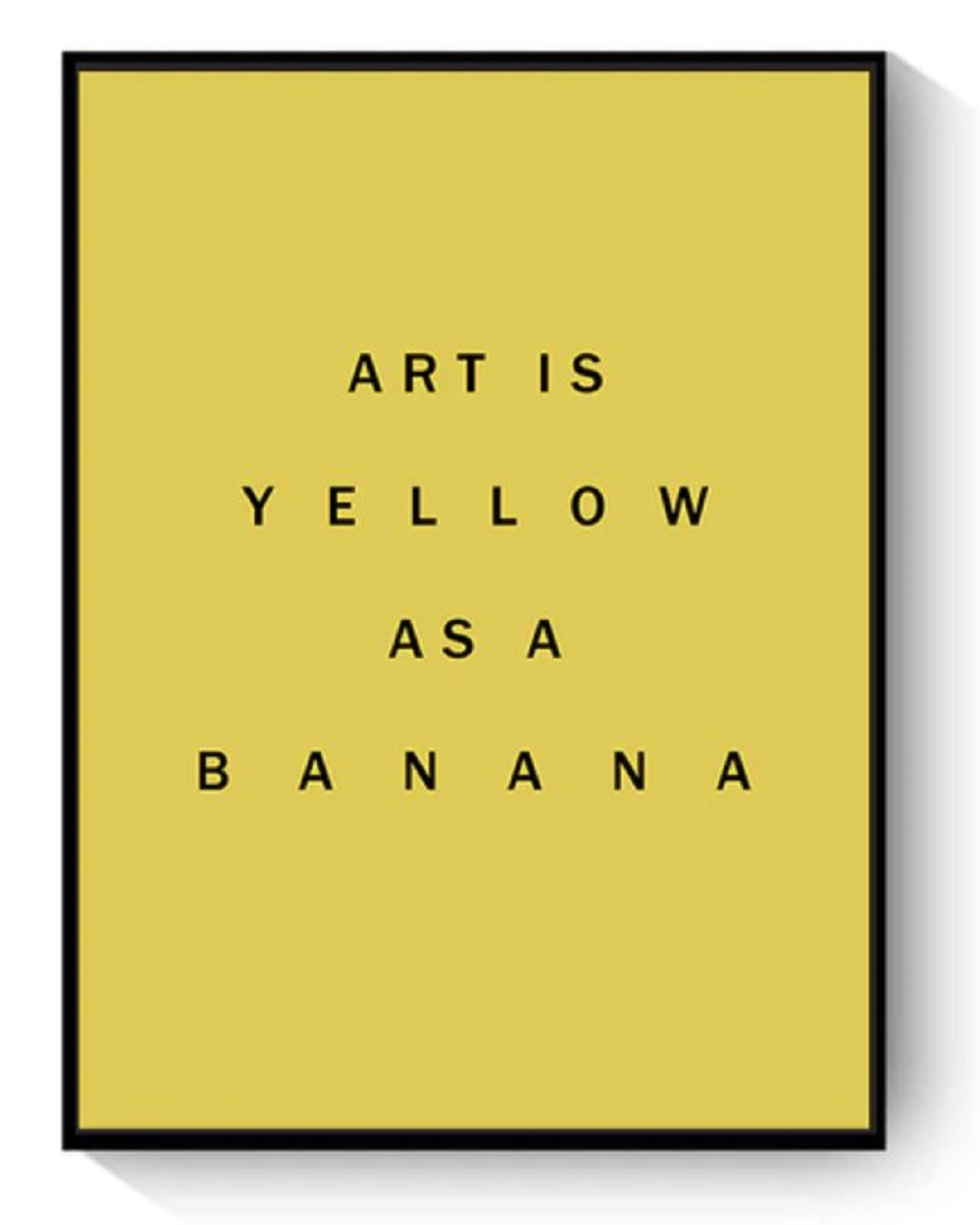 Art is yellow as a banana print