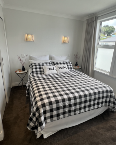 Duvet Set Black and White Checked King with 2 Standard Slips