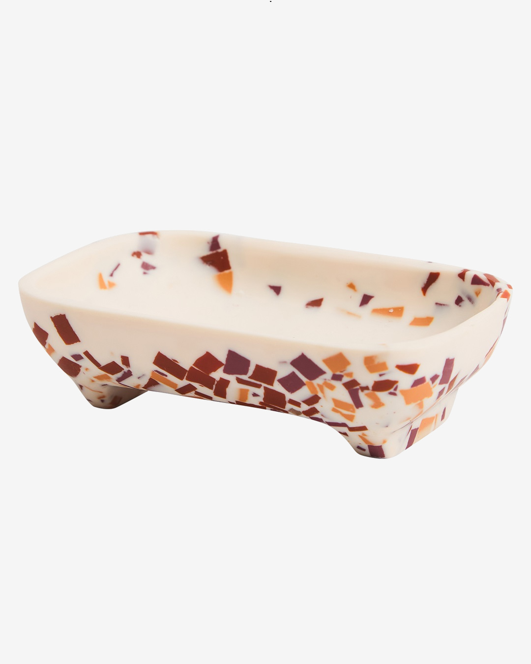 Red and orange terrazzo soap dish