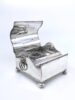 Antique Sheffield Plate Casket Form Inkwell Desk set