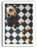 Black and white checked print