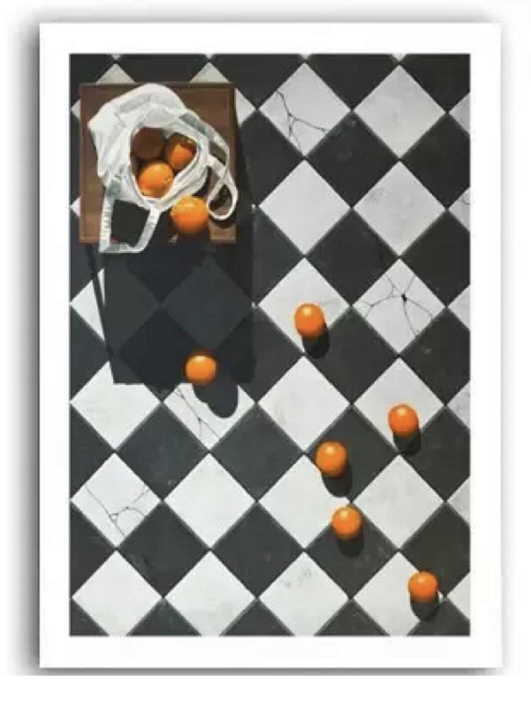 Black and white checked print