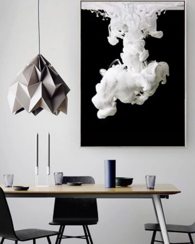 Black and white liquid print