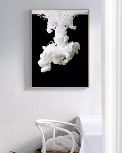 Black and white liquid print