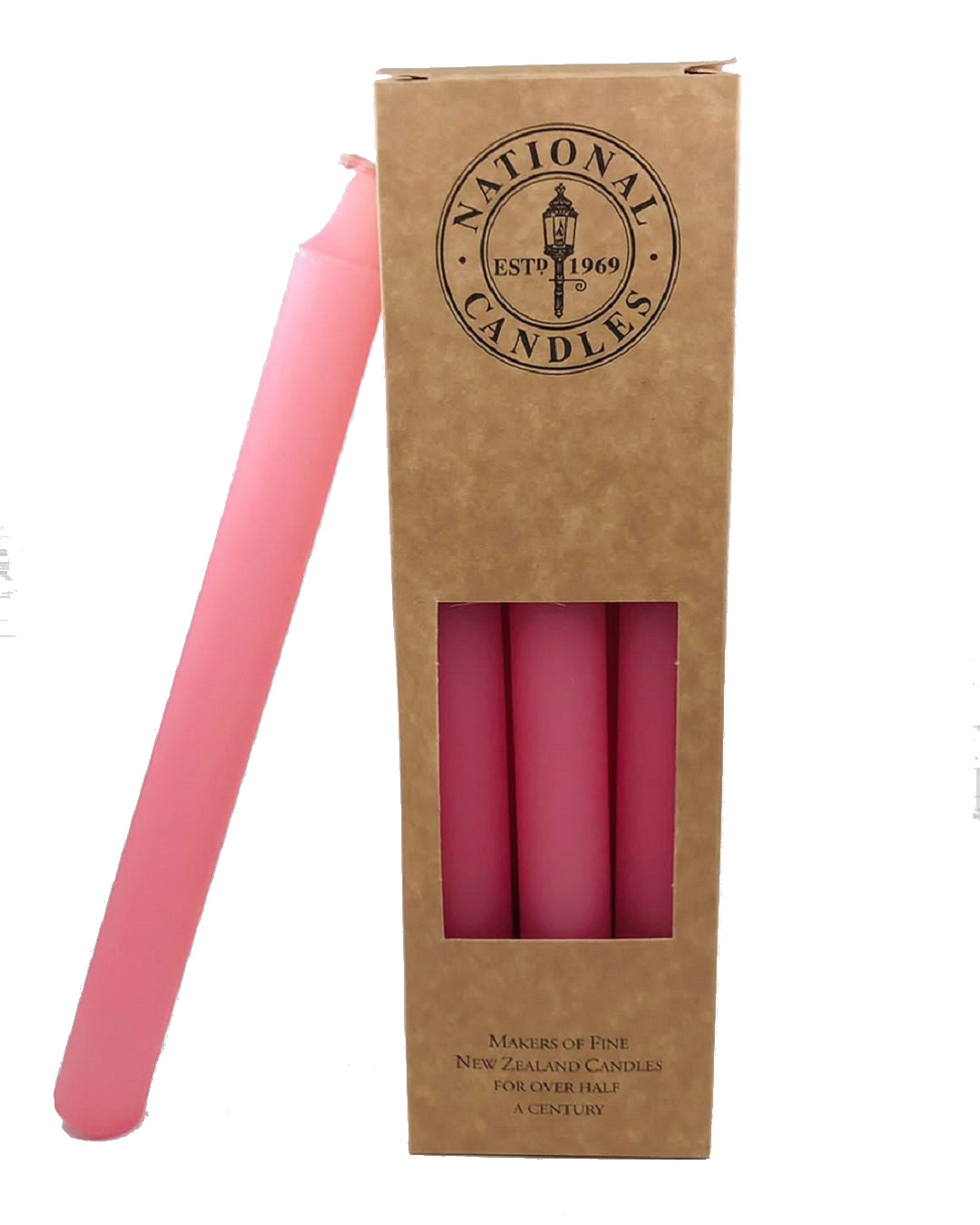 Pink taper candles 6 pack