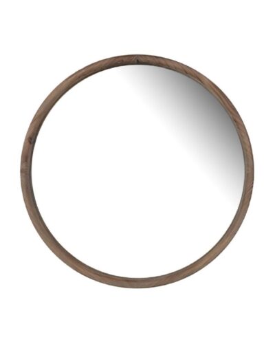 Round Wooden Wall Mirror Medium